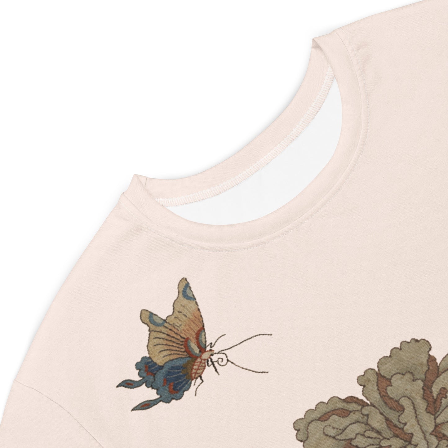Kesi Flower Album|Peonies and Butterfly|T-shirt dress|Fish belly white