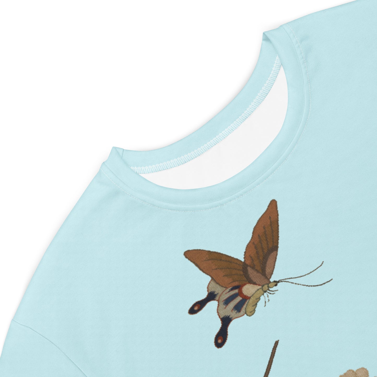 Kesi Flower Album|Plum Blossoms and Butterfly|T-shirt dress|Aqua blue