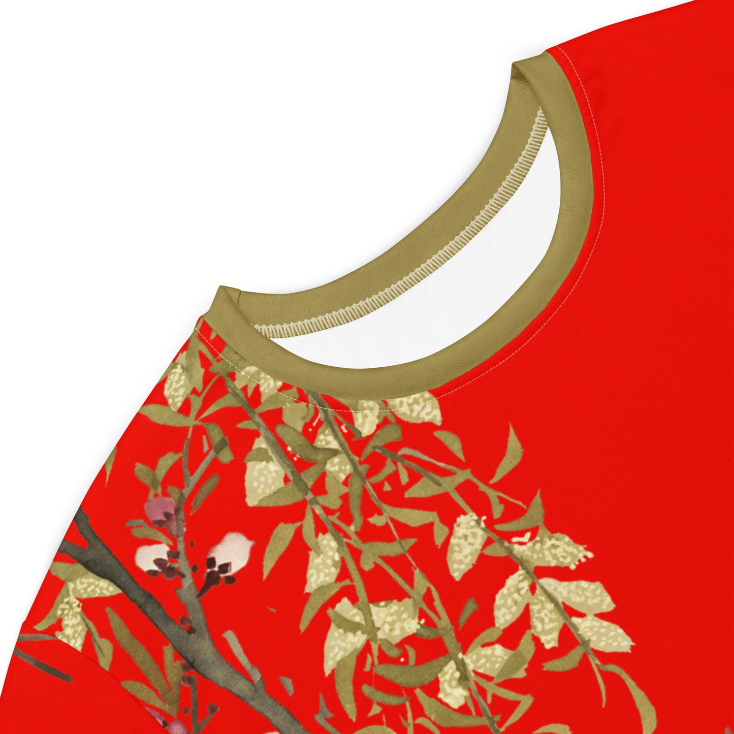 The Spirit of Flowers in Twelve Months|Willow and Peach Blossom|T-shirt dress|Garnet red