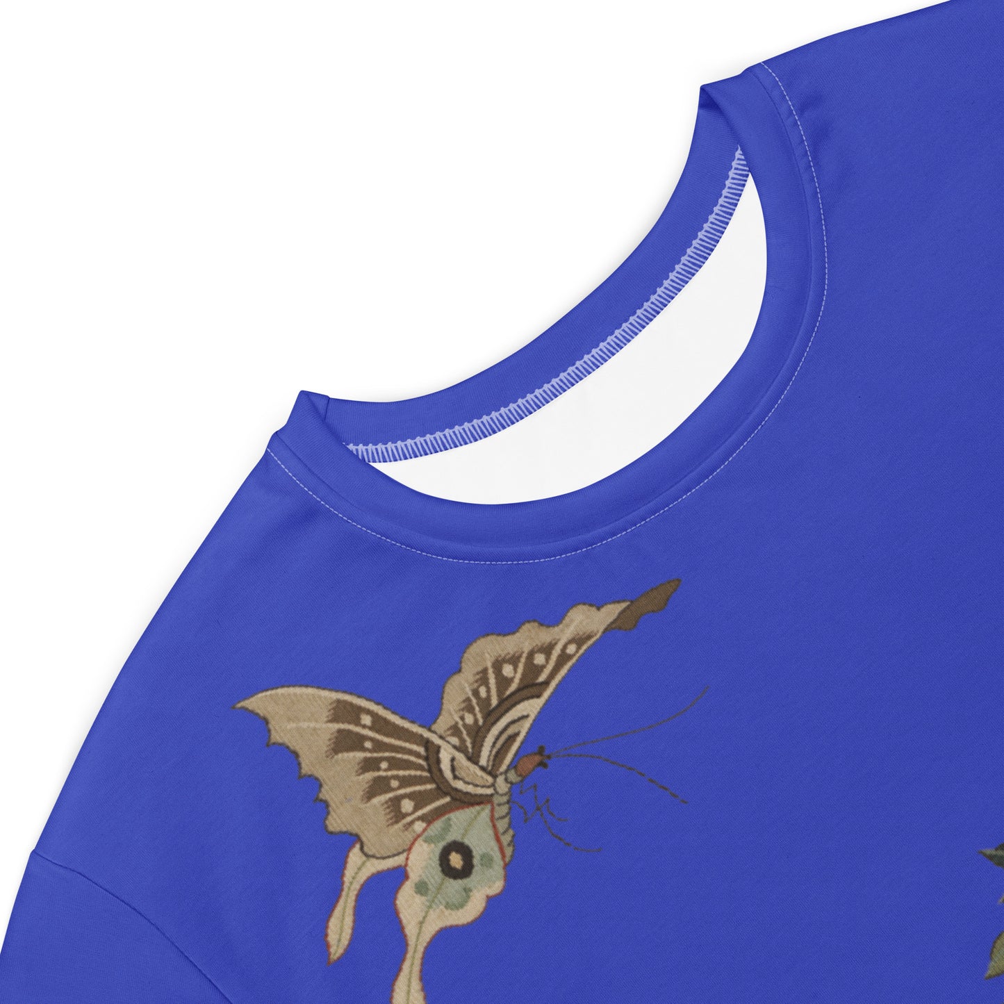 Kesi Flower Album|White Plum Blossoms and Butterfly|T-shirt dress|Royal blue