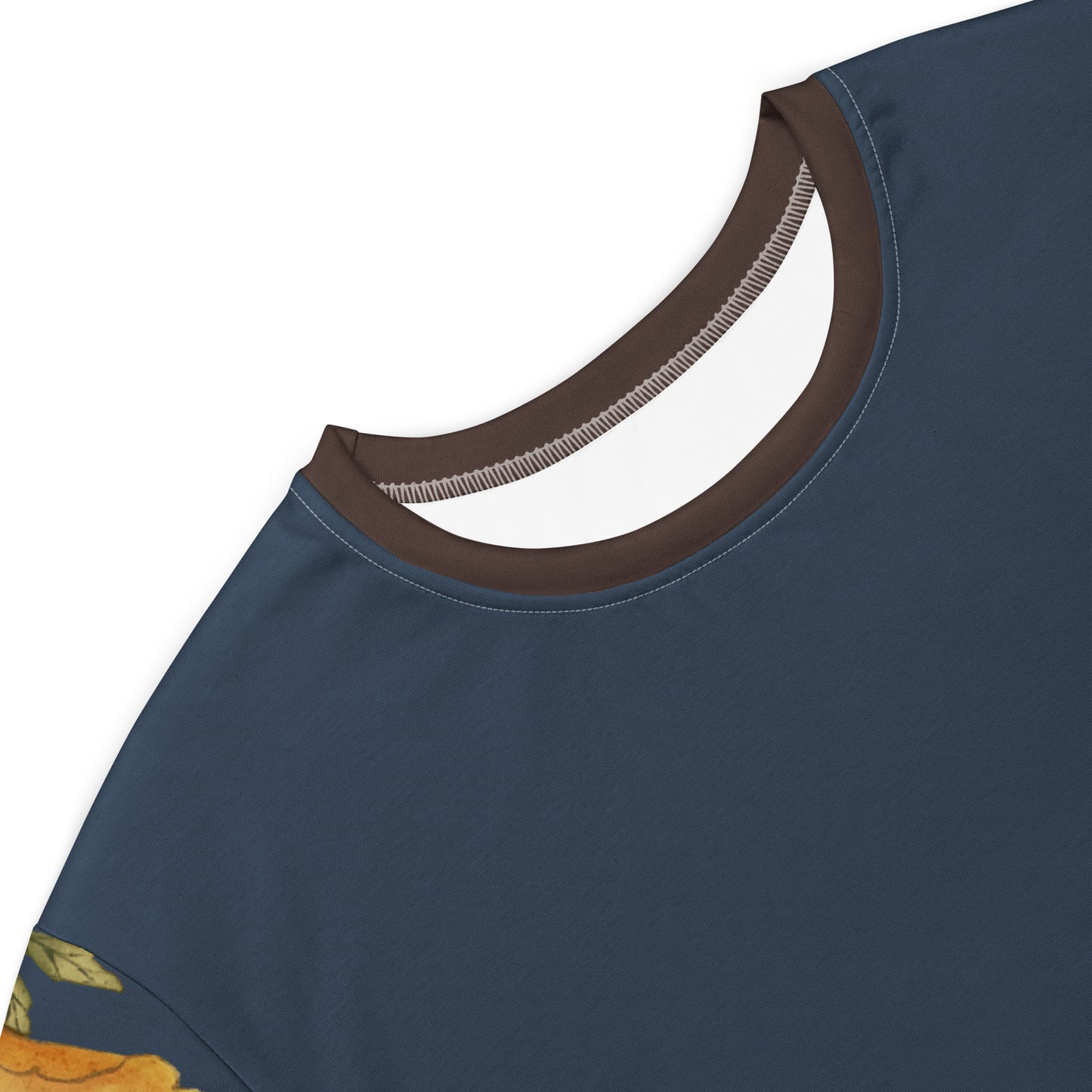 The Spirit of Flowers in Twelve Months|Okra and White-edged Morning Glory in Bloom|T-shirt dress|Dark blue