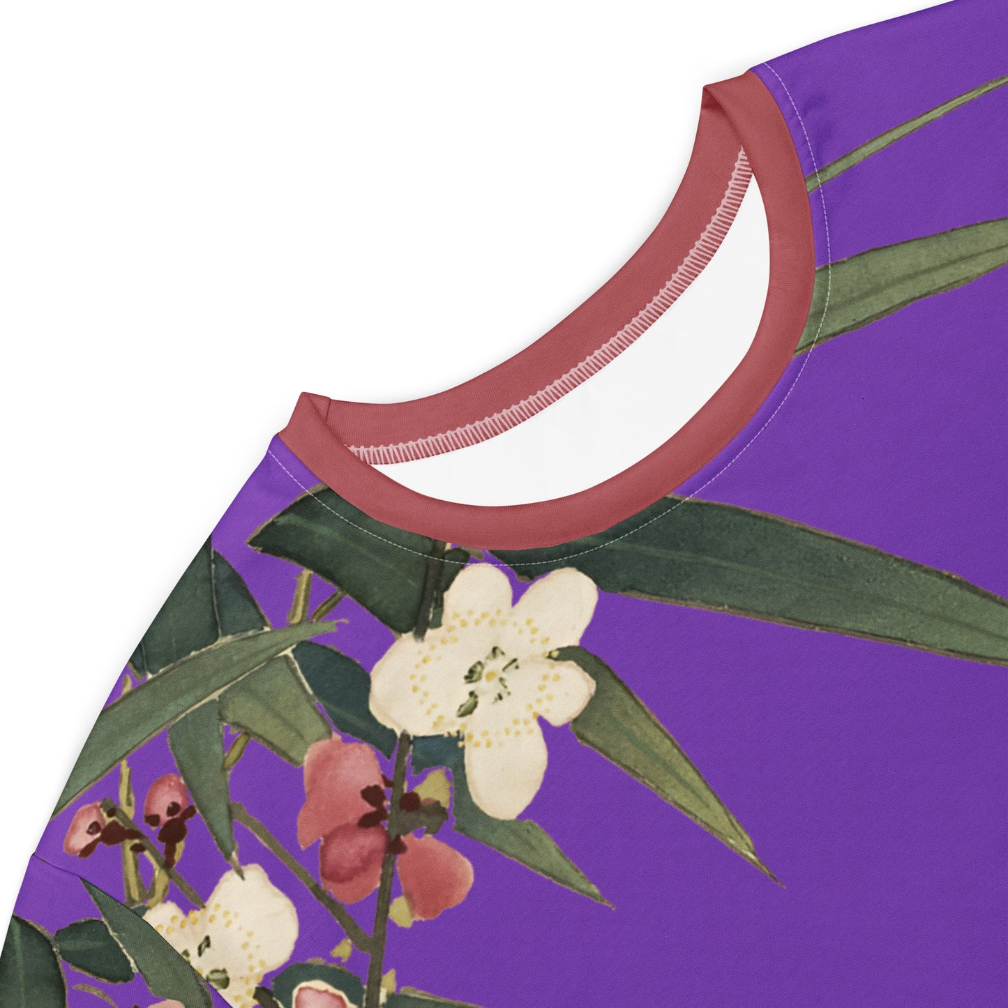 The Spirit of Flowers in Twelve Months|Crimson Plum Blossom and Lush Green Bamboo|T-shirt dress|Purple