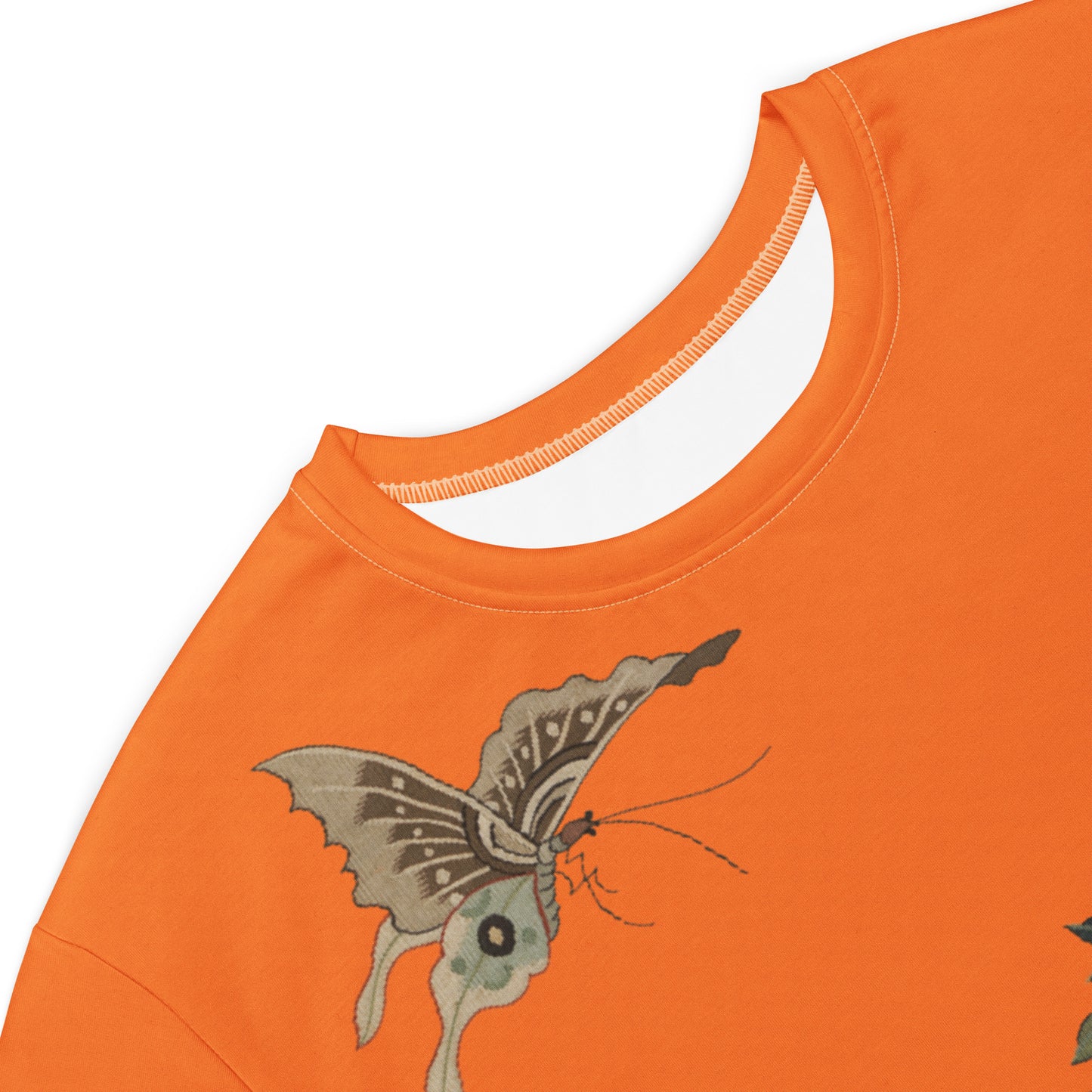 タペストリーの花|White Plum Blossoms and Butterfly|T-shirt dress|Orange