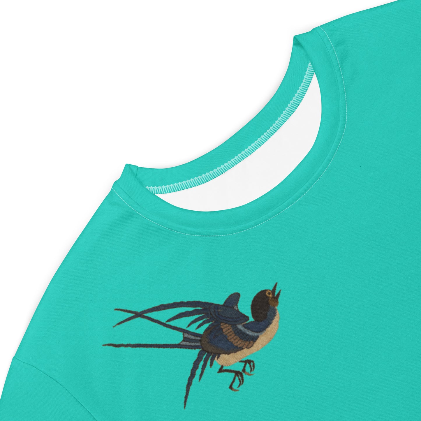 タペストリーの花|Swallow in Flight, Harbinger of Spring|T-shirt dress|Turquoise