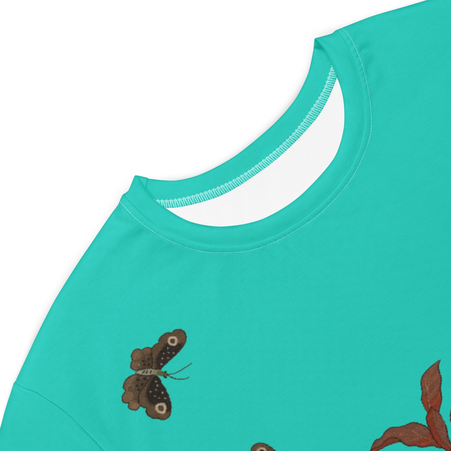 タペストリーの花|Butterflies and Flowers|T-shirt dress|Turquoise