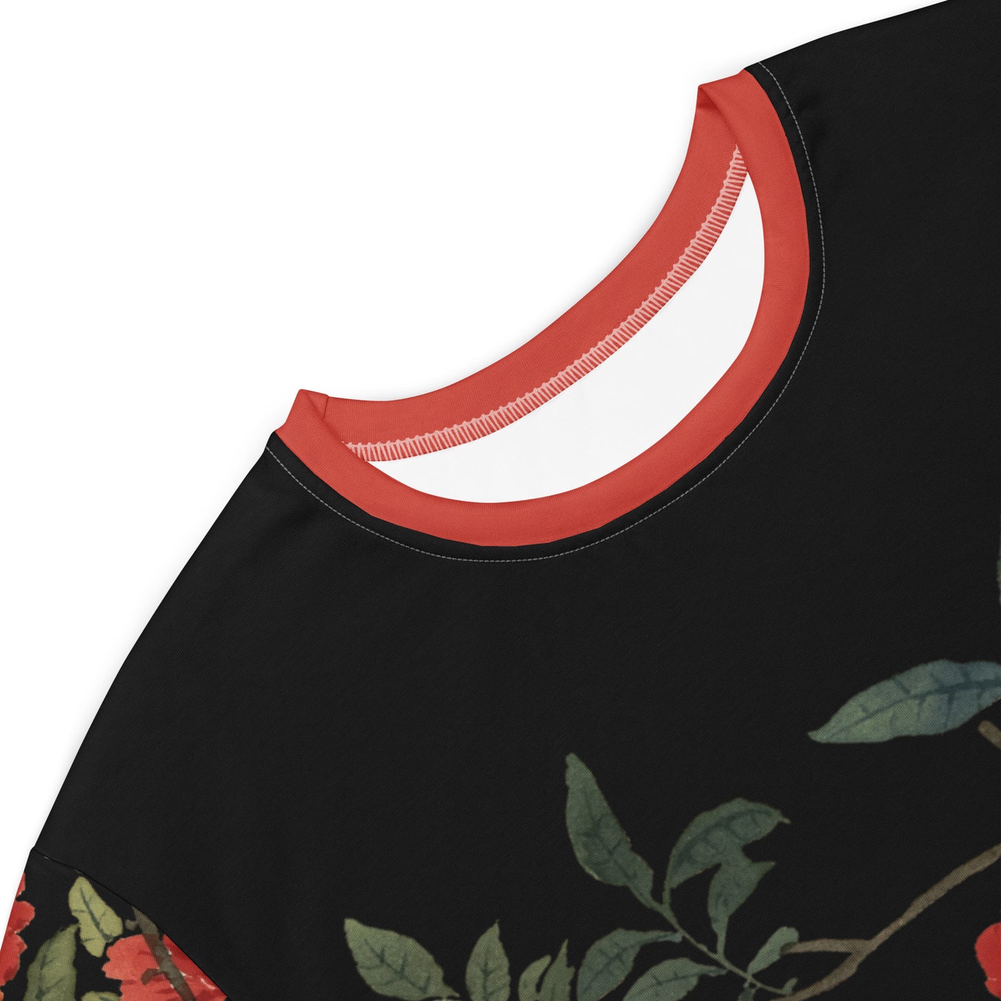 The Spirit of Flowers in Twelve Months|Hollyhock and Pomegranate in Bloom|T-shirt dress|Black