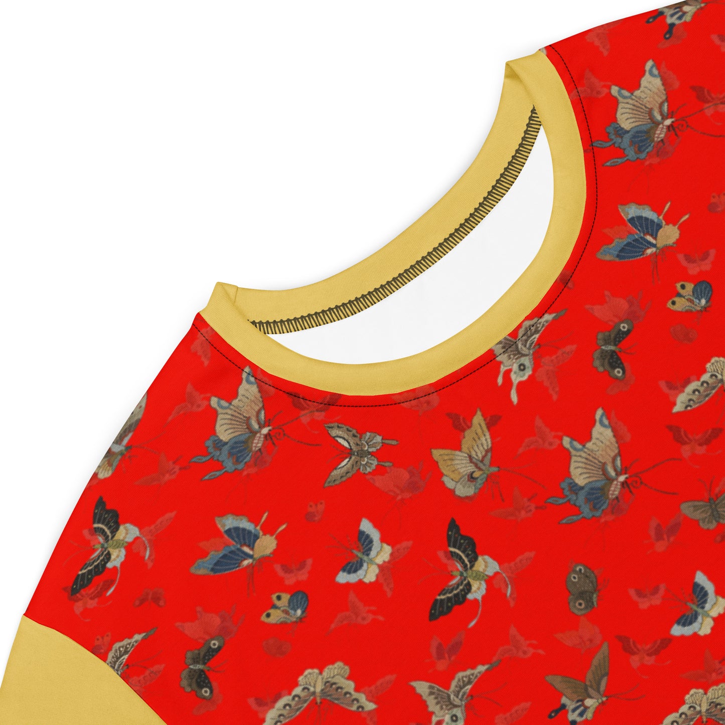 Butterfly dancing|T-shirt dress|Garnet red