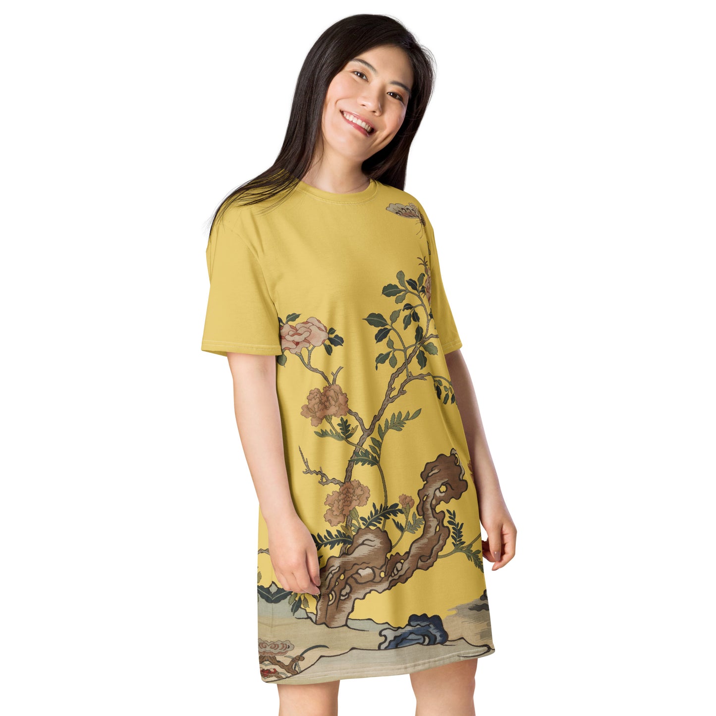 Kesi Flower Album|Camellia and Butterfly|T-shirt dress|Gold