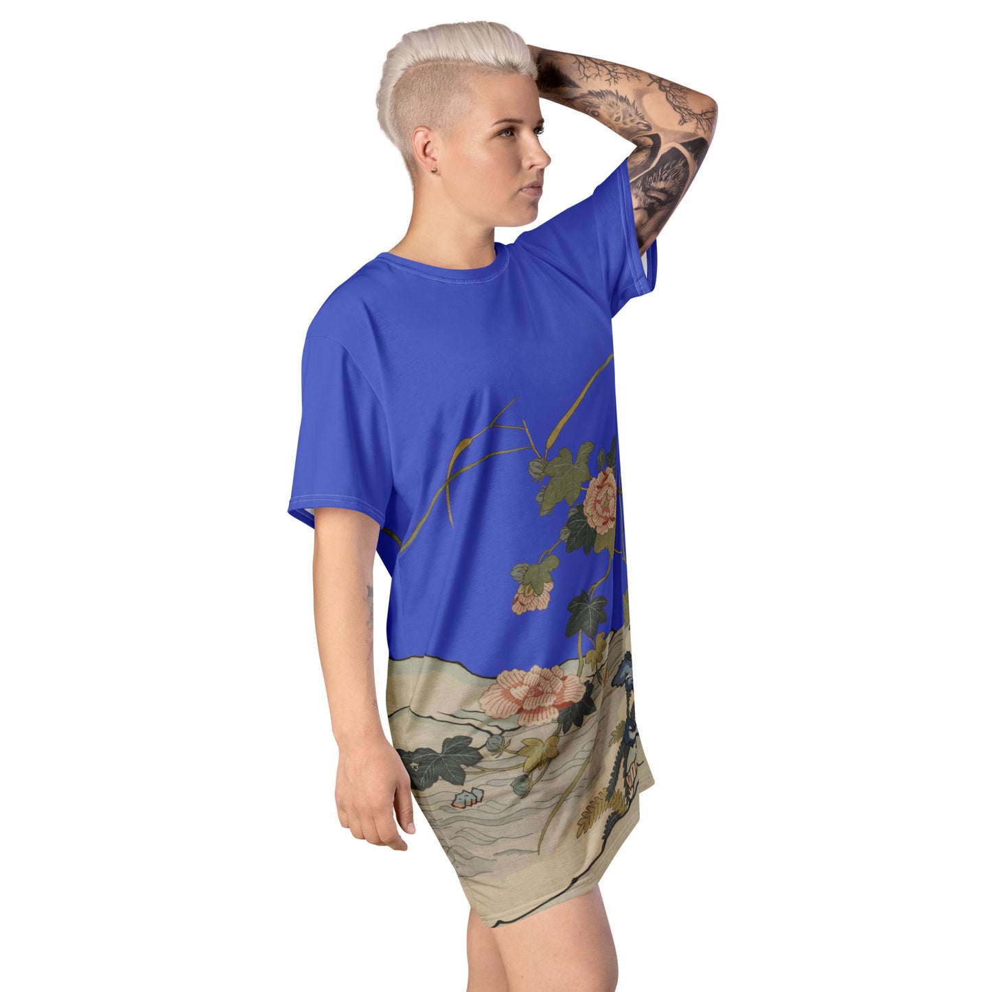 Kesi Flower Album|Hibiscus by the Water|T-shirt dress|Royal blue
