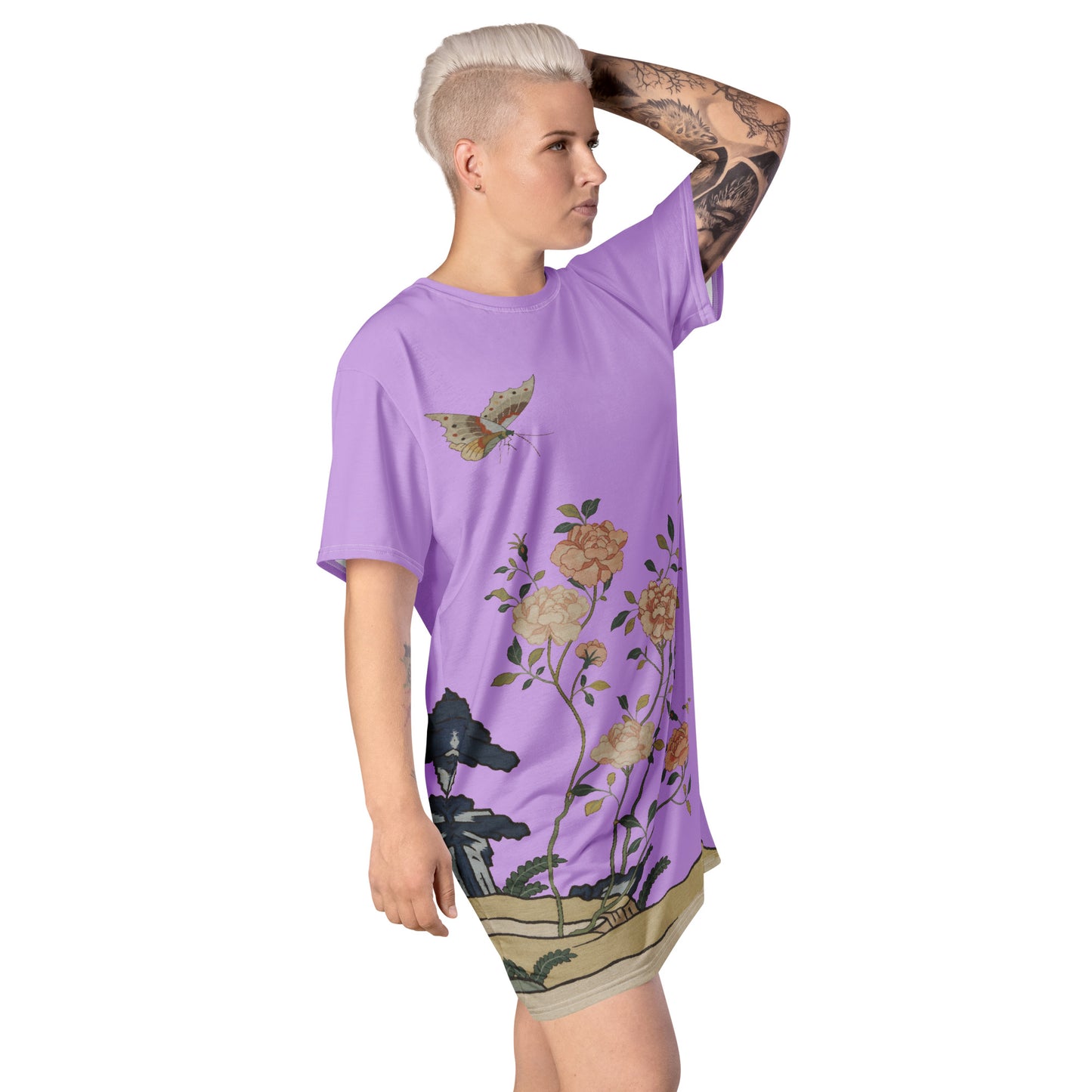 Kesi Flower Album|Red Roses|T-shirt dress|Lilac