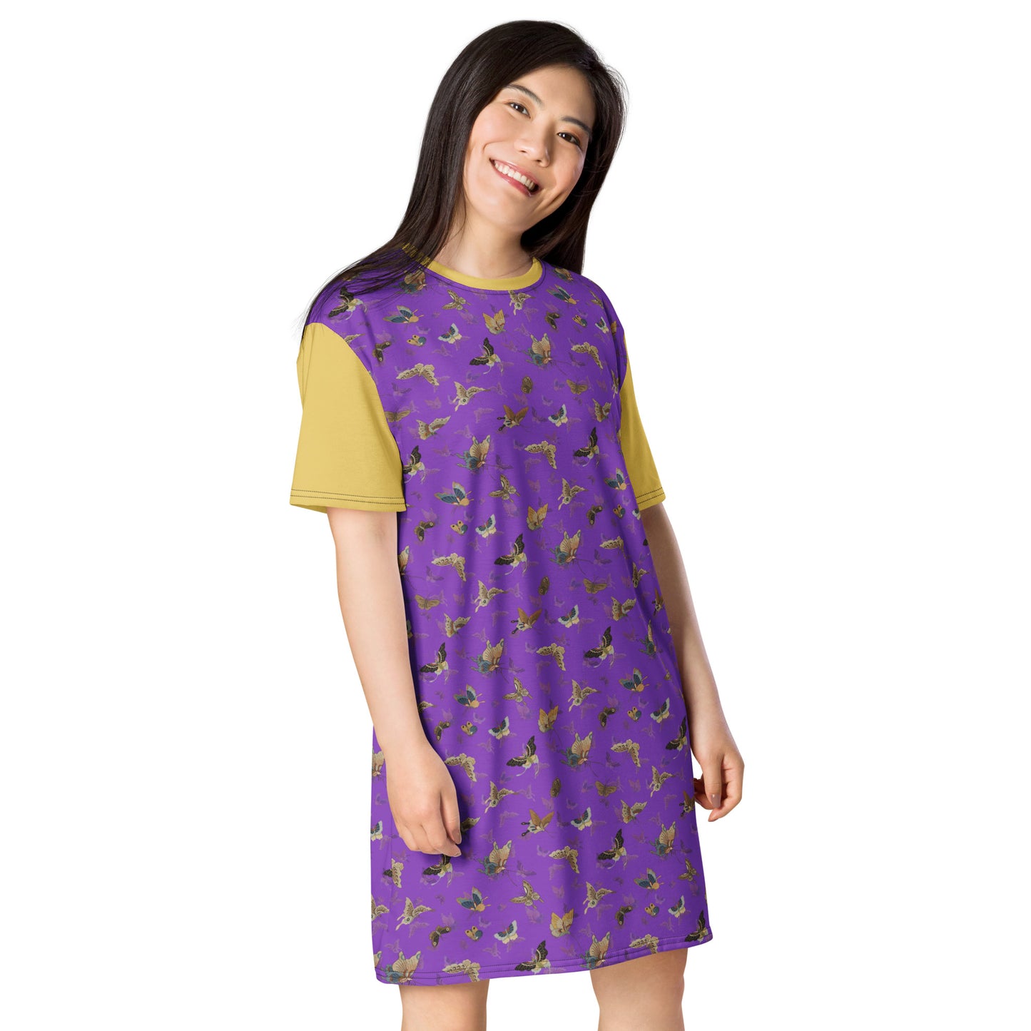 Butterfly dancing|T-shirt dress|Purple