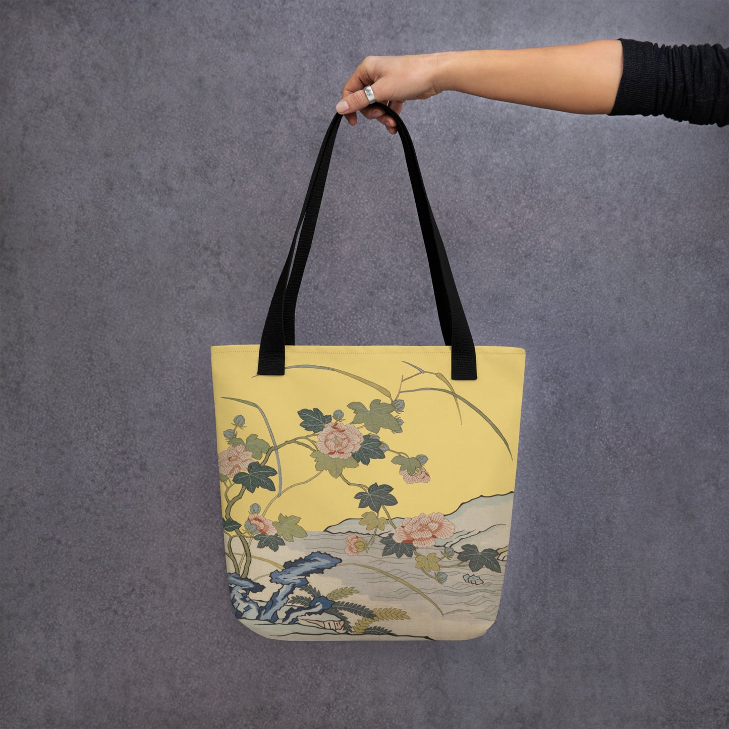 刻丝花卉|芙蓉傍水|手提袋(托特包)|金黄