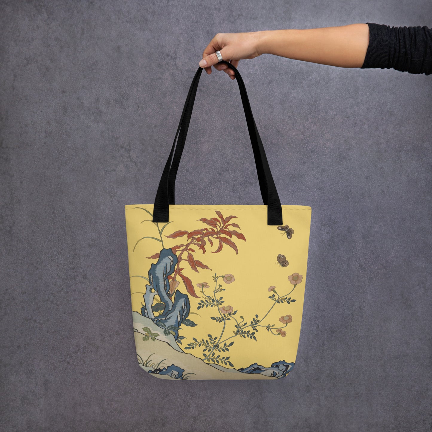 刻丝花卉|花蝶|手提袋(托特包)|金黄