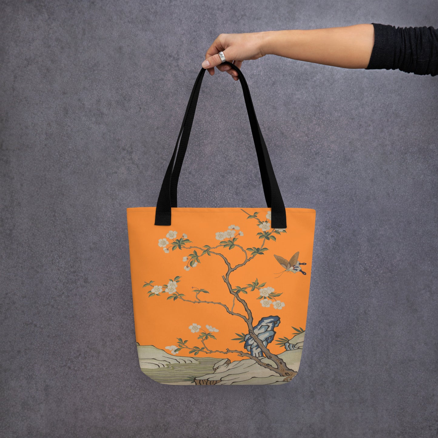 刻丝花卉|李花|手提袋(托特包)|橙色