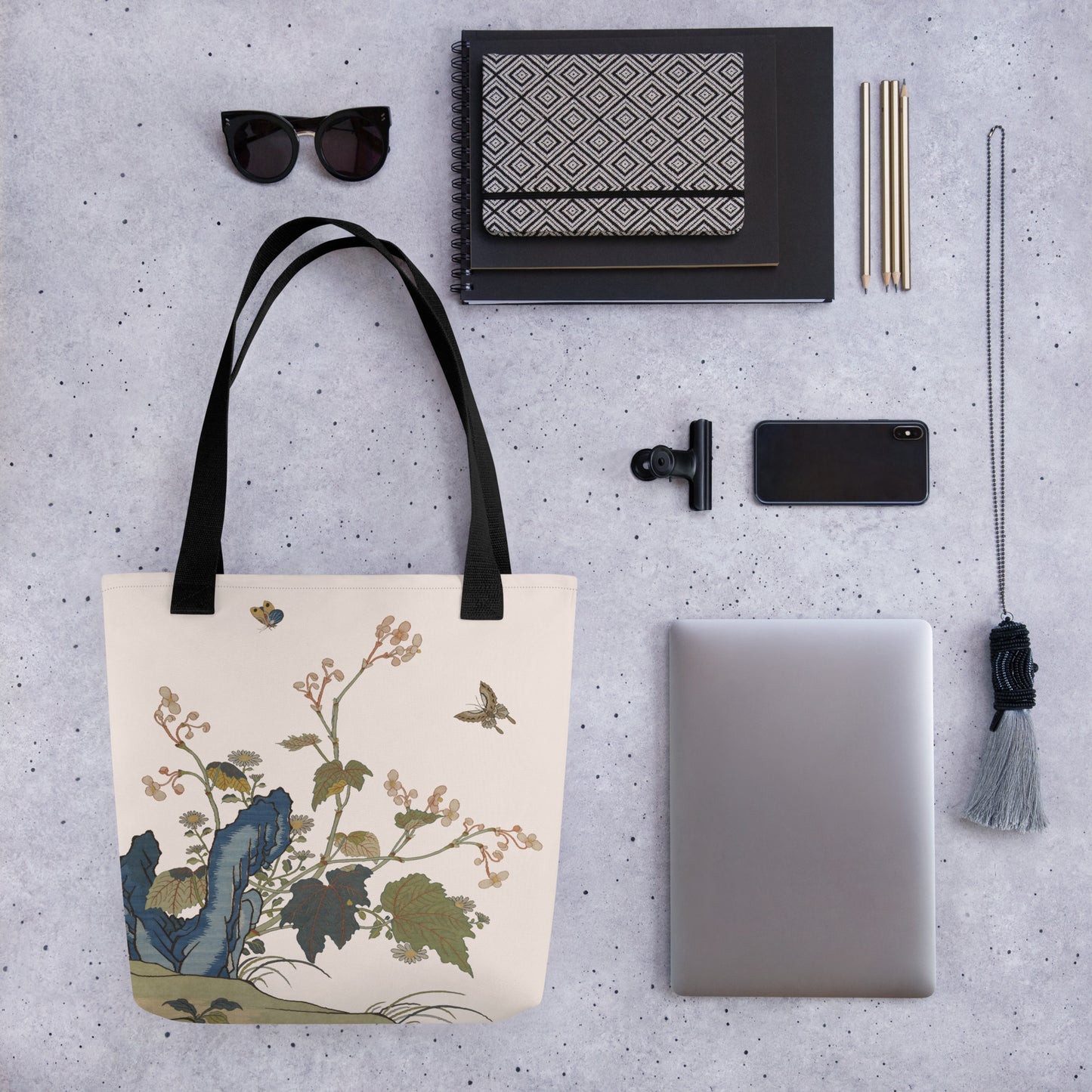 刻丝花卉|海棠|手提袋(托特包)|鱼肚白