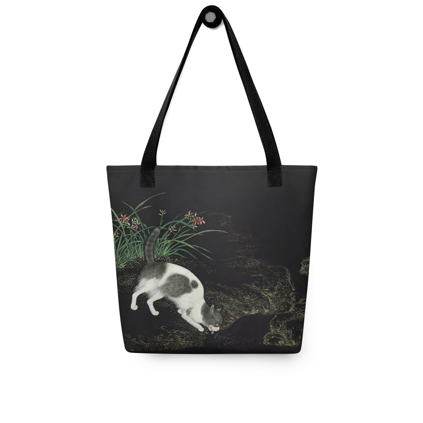 Cats And Butterflies Of Longevity|Two Cats amidst the Orchids in Bloom|Tote bag