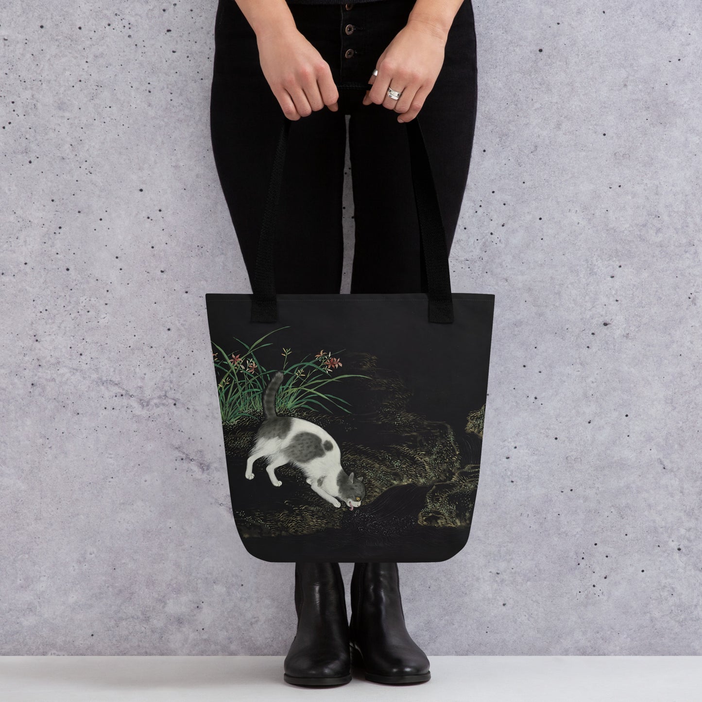 Cats And Butterflies Of Longevity|Two Cats amidst the Orchids in Bloom|Tote bag