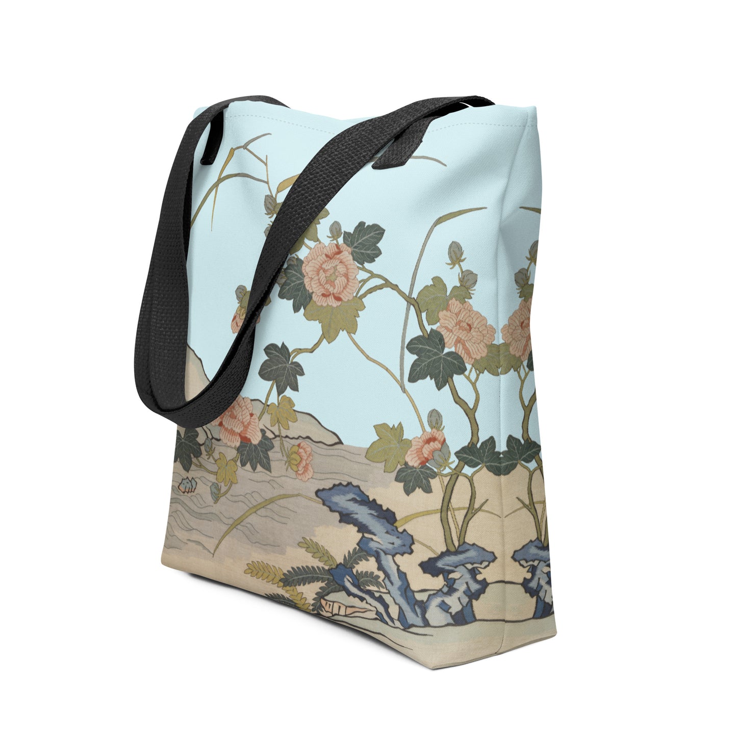 刻丝花卉|芙蓉傍水|手提袋(托特包)|水蓝