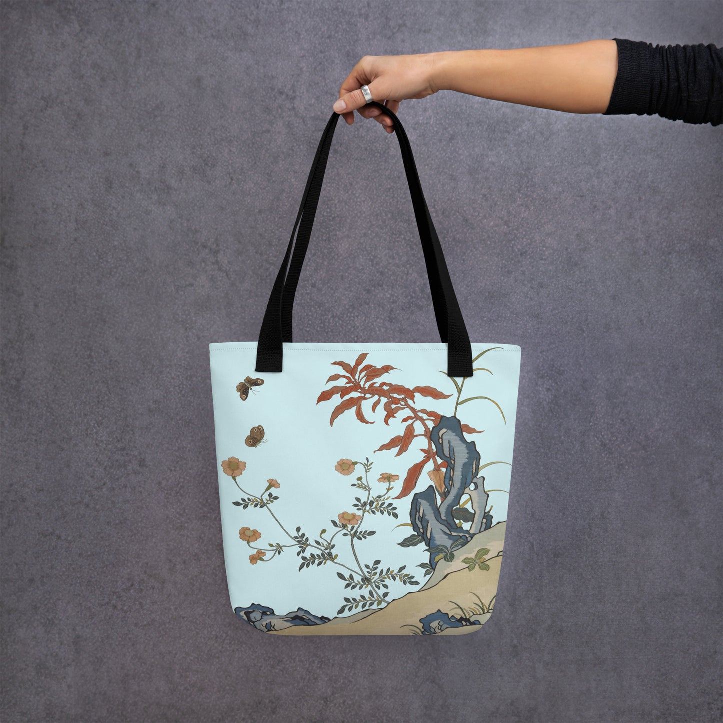 刻丝花卉|花蝶|手提袋(托特包)|水蓝