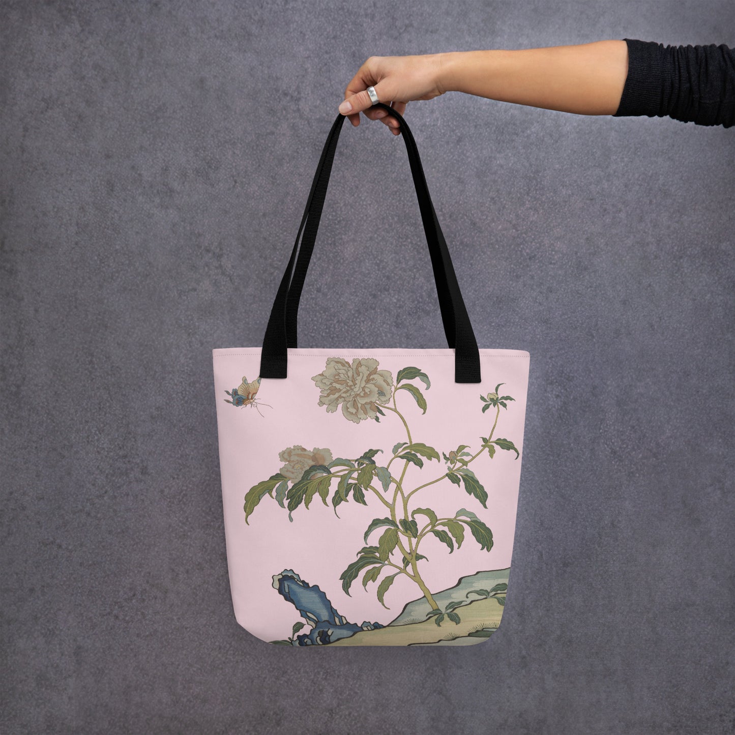 刻丝花卉|芍药|手提袋(托特包)|藕色