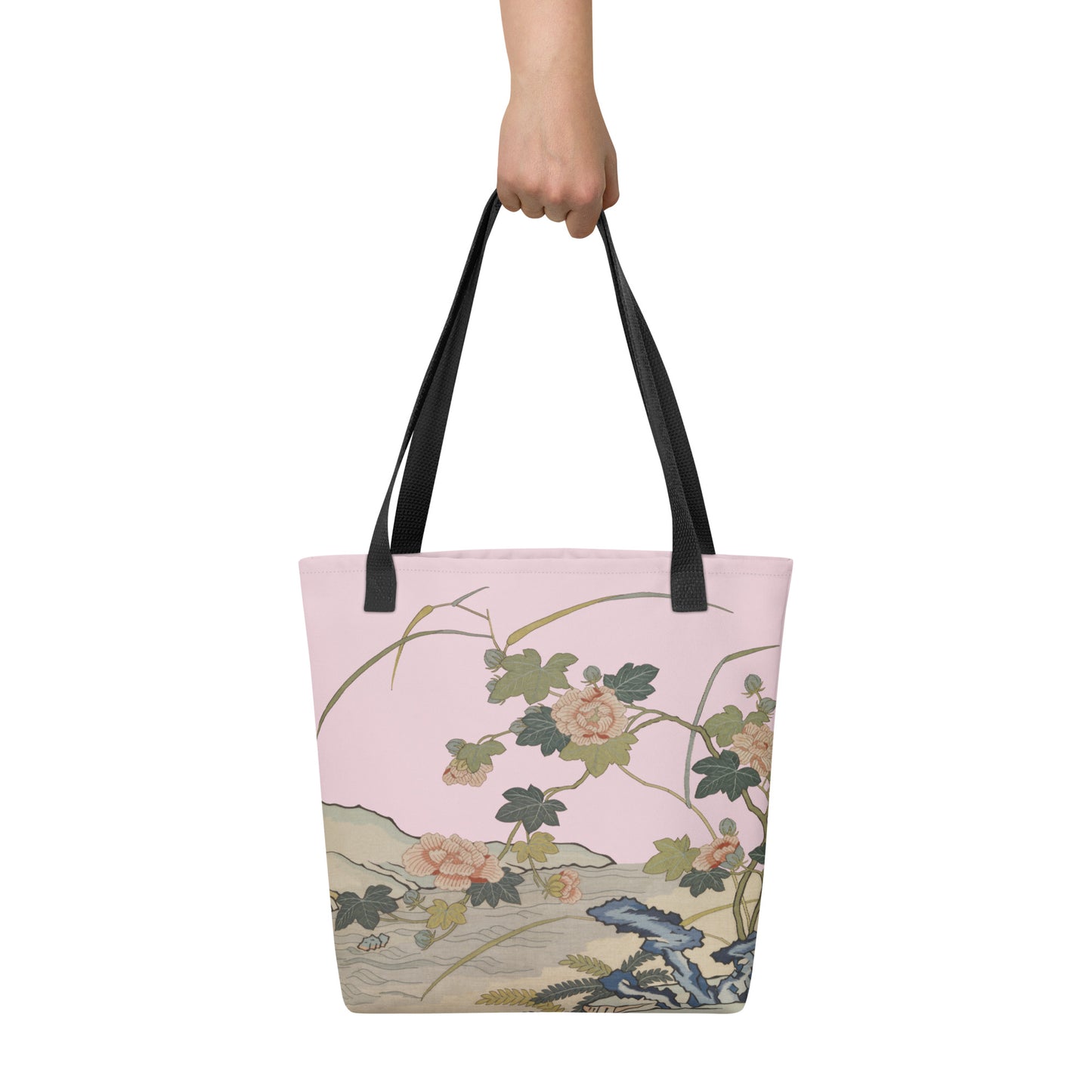 刻丝花卉|芙蓉傍水|手提袋(托特包)|藕色
