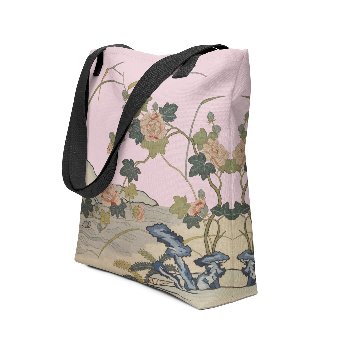 刻丝花卉|芙蓉傍水|手提袋(托特包)|藕色