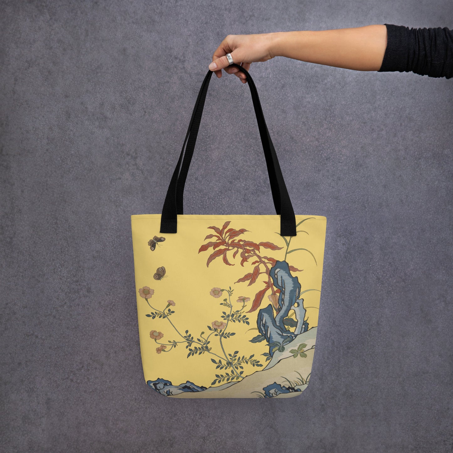 刻丝花卉|花蝶|手提袋(托特包)|金黄