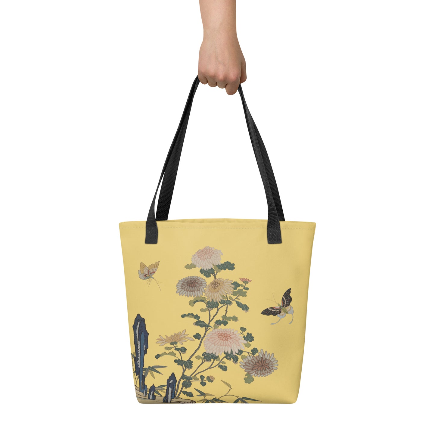 刻丝花卉|菊花双蝶|手提袋(托特包)|金黄