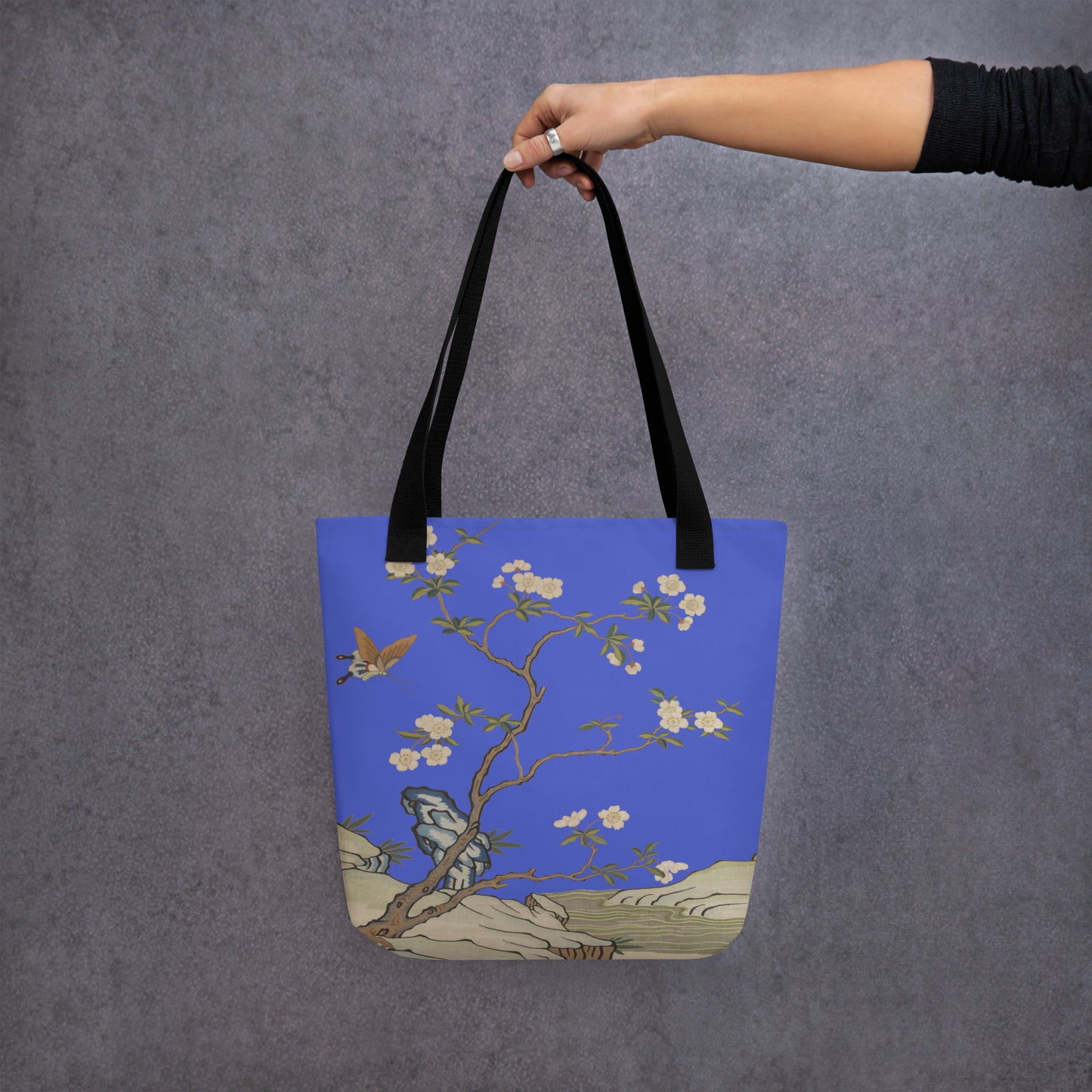 刻丝花卉|李花|手提袋(托特包)|宝蓝