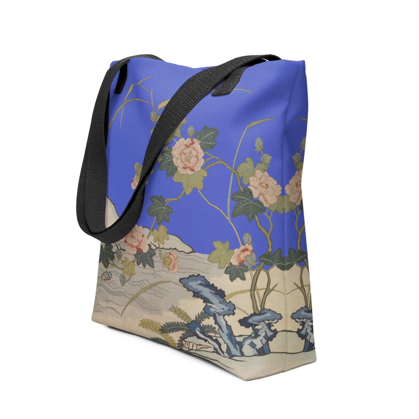 刻丝花卉|芙蓉傍水|手提袋(托特包)|宝蓝