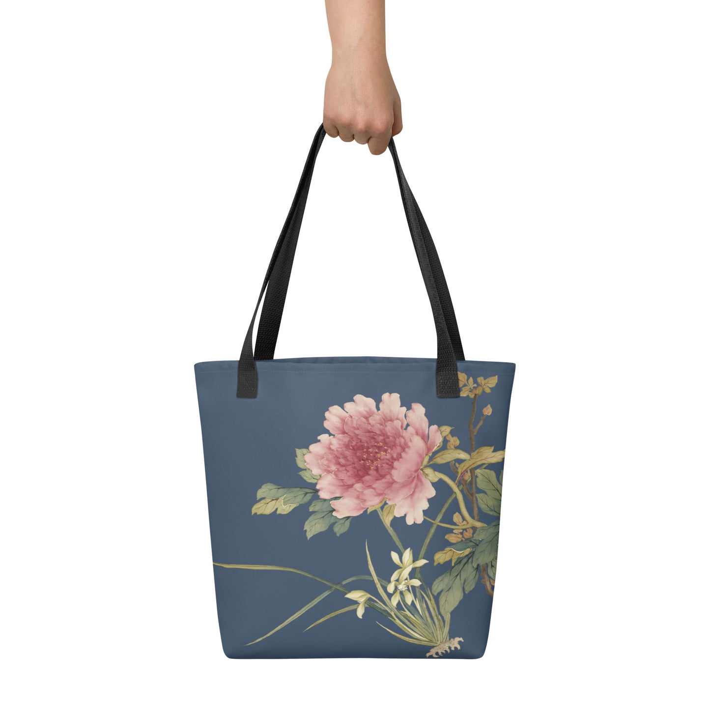 十二月花神|兰花牡丹|手提袋(托特包)|黛蓝