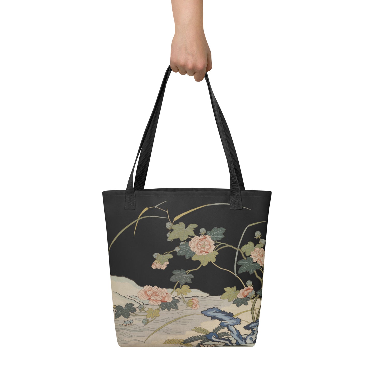 刻丝花卉|芙蓉傍水|手提袋(托特包)|黑色