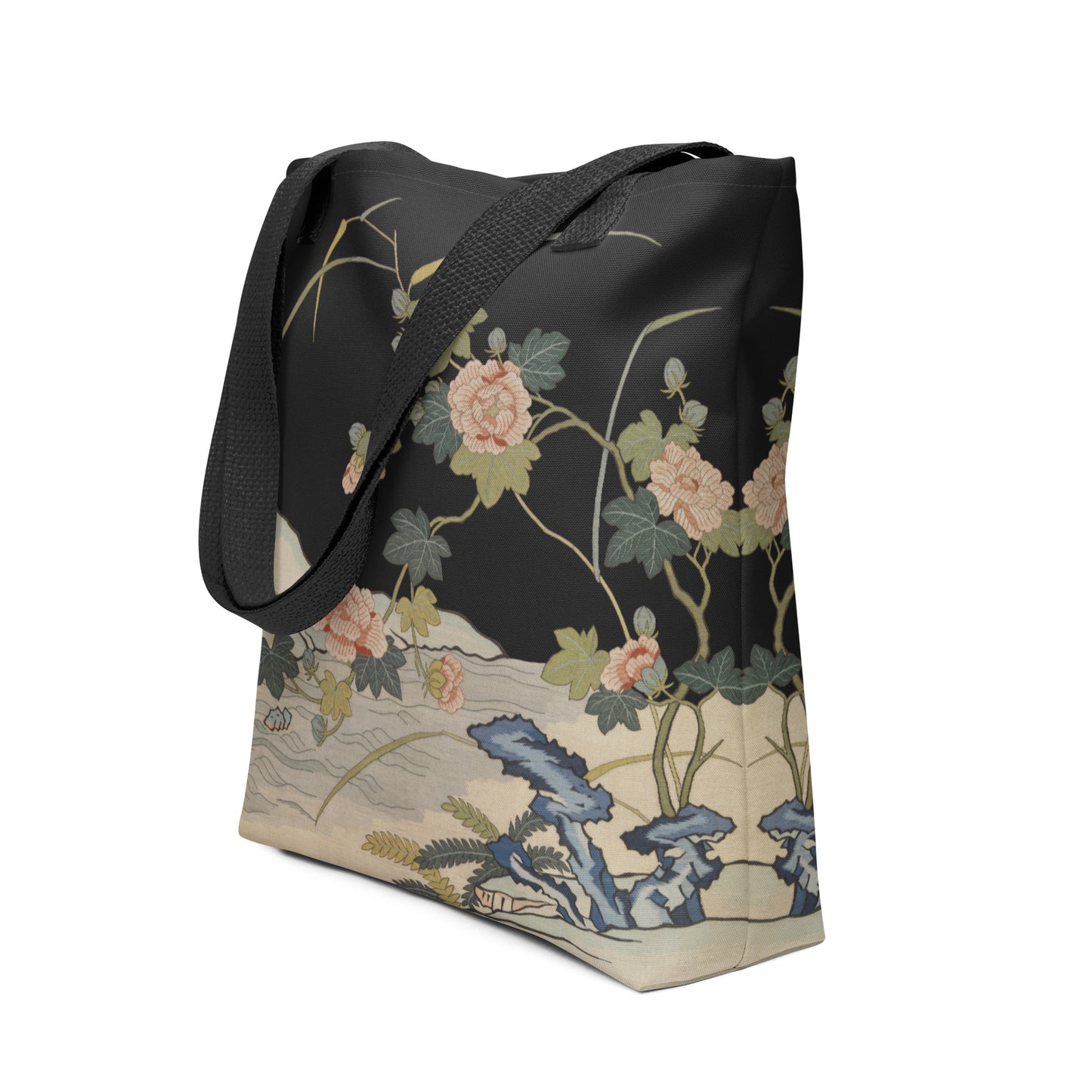 刻丝花卉|芙蓉傍水|手提袋(托特包)|黑色