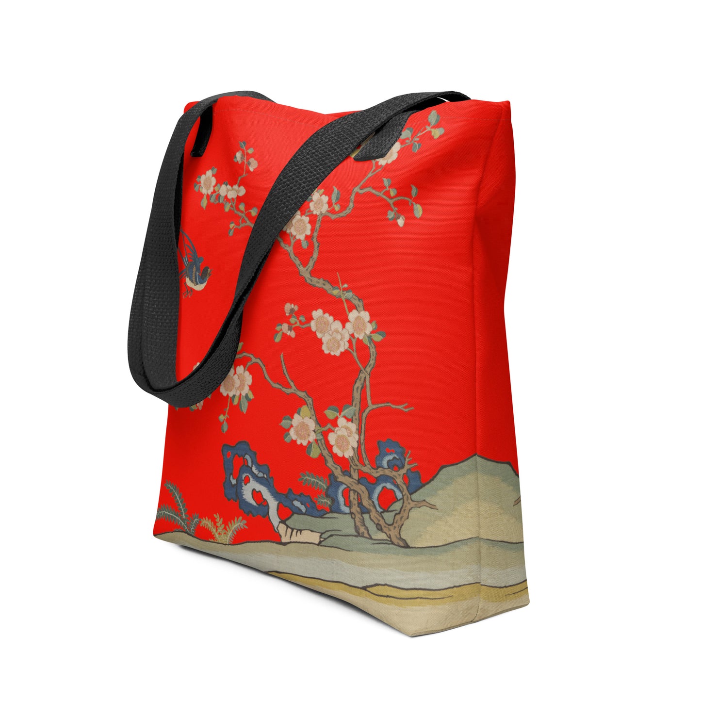 刻丝花卉|飞燕迎春|手提袋(托特包)|石榴红