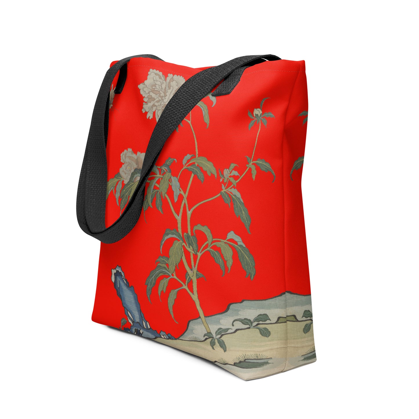 刻丝花卉|芍药|手提袋(托特包)|石榴红