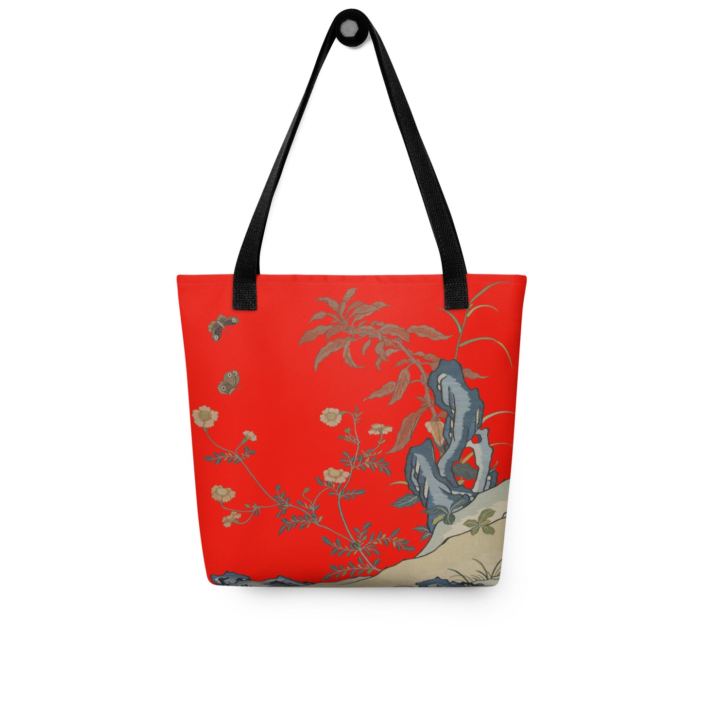 刻丝花卉|花蝶|手提袋(托特包)|石榴红