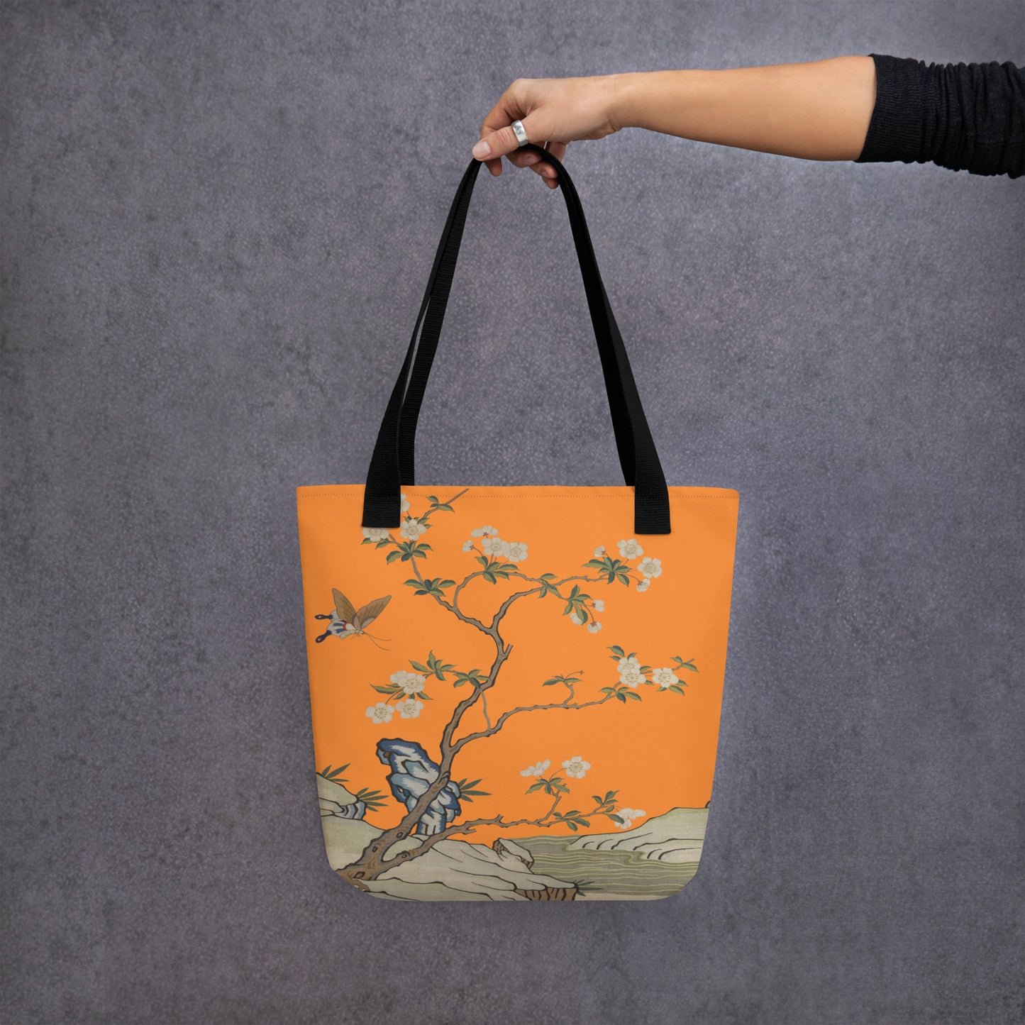 刻丝花卉|李花|手提袋(托特包)|橙色