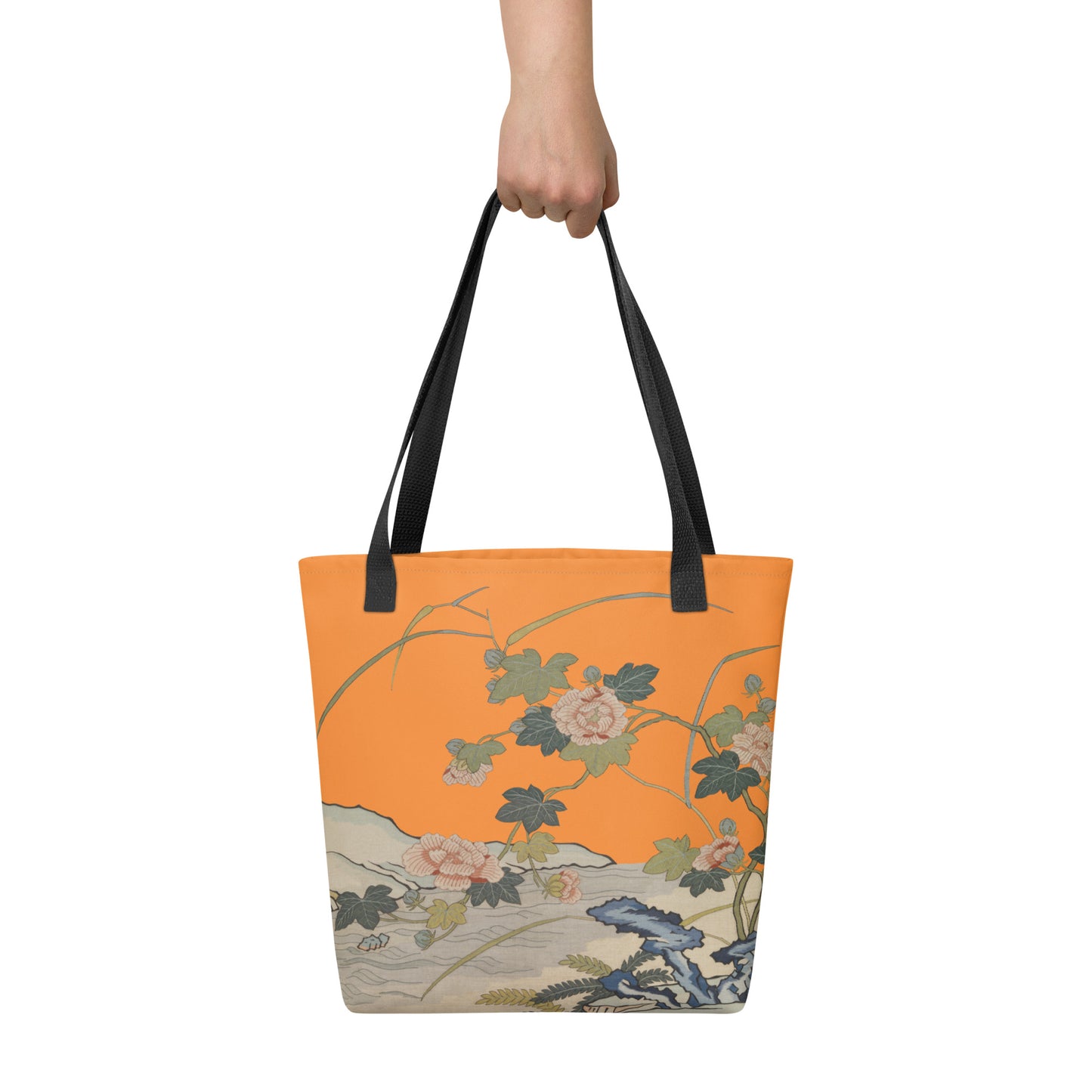 刻丝花卉|芙蓉傍水|手提袋(托特包)|橙色