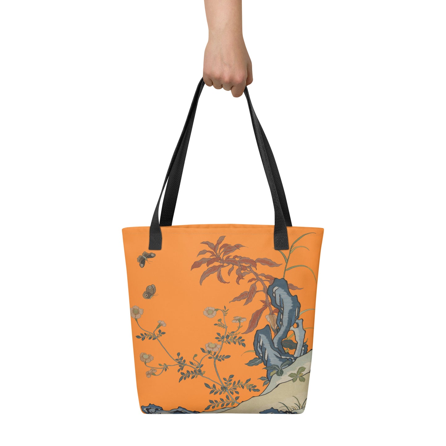 刻丝花卉|花蝶|手提袋(托特包)|橙色