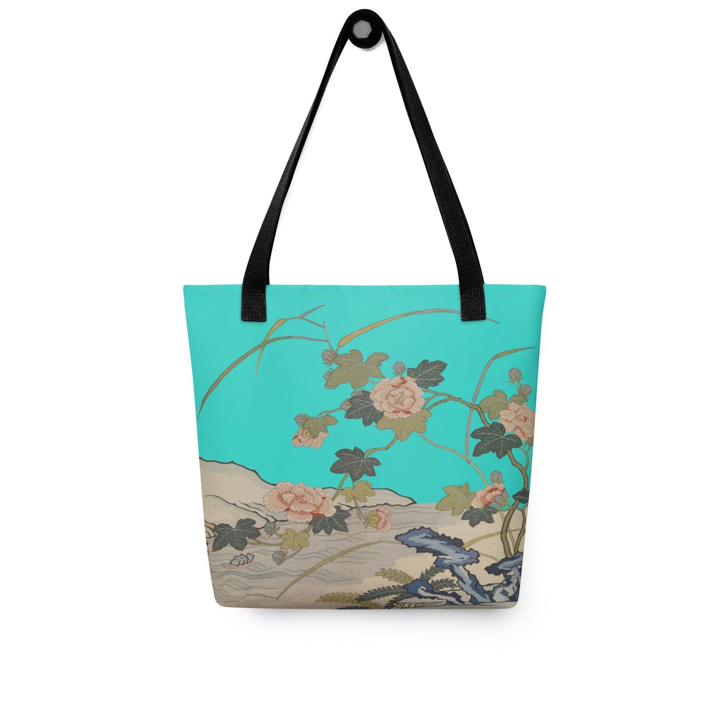 刻丝花卉|芙蓉傍水|手提袋(托特包)|松石绿