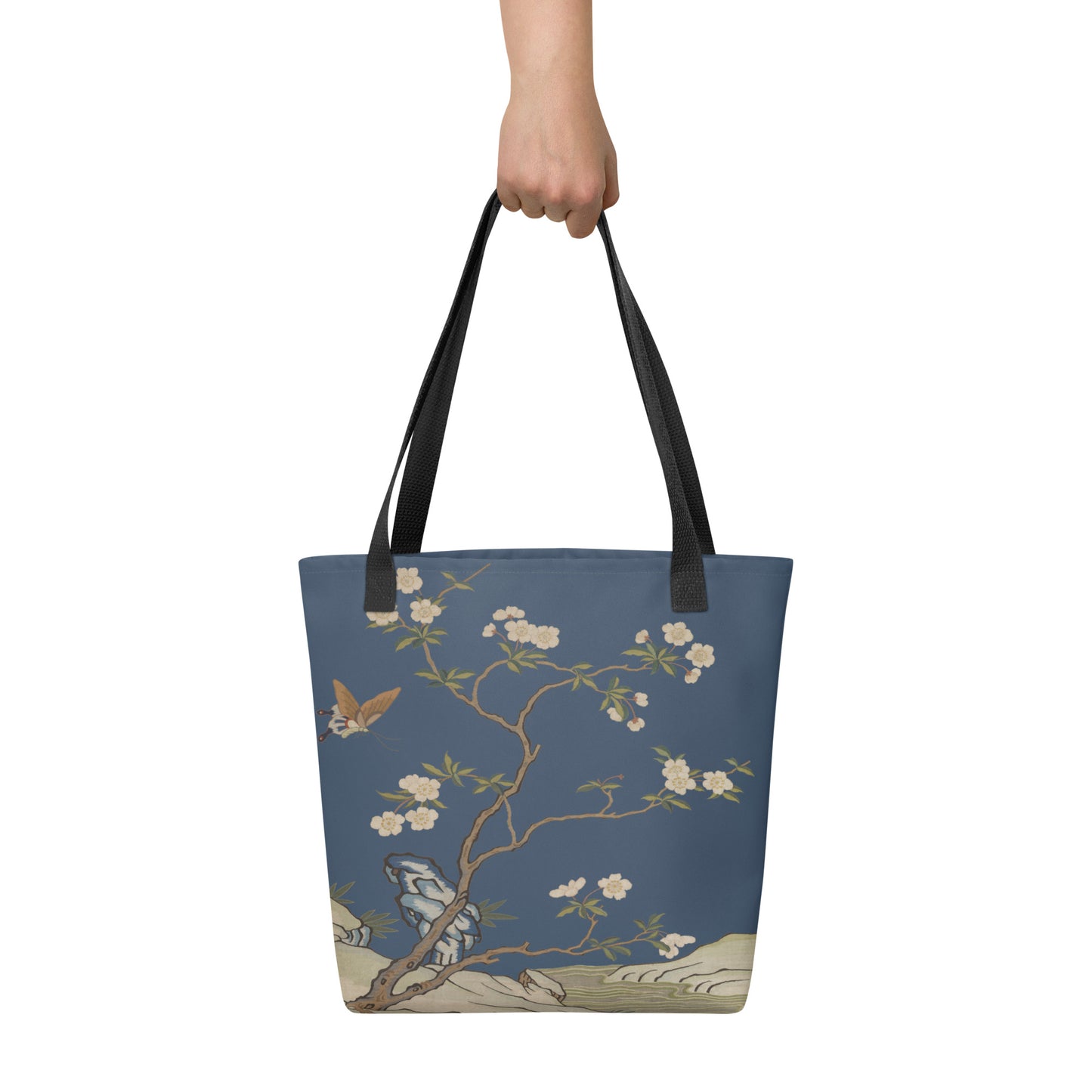 刻丝花卉|李花|手提袋(托特包)|黛蓝