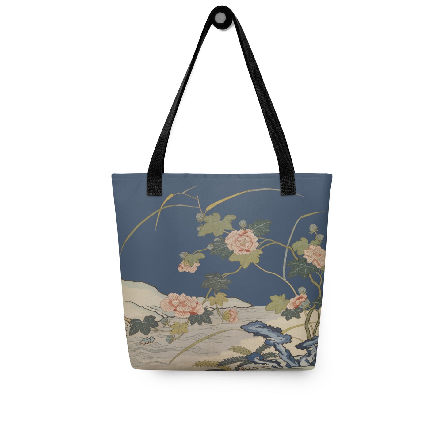 刻丝花卉|芙蓉傍水|手提袋(托特包)|黛蓝