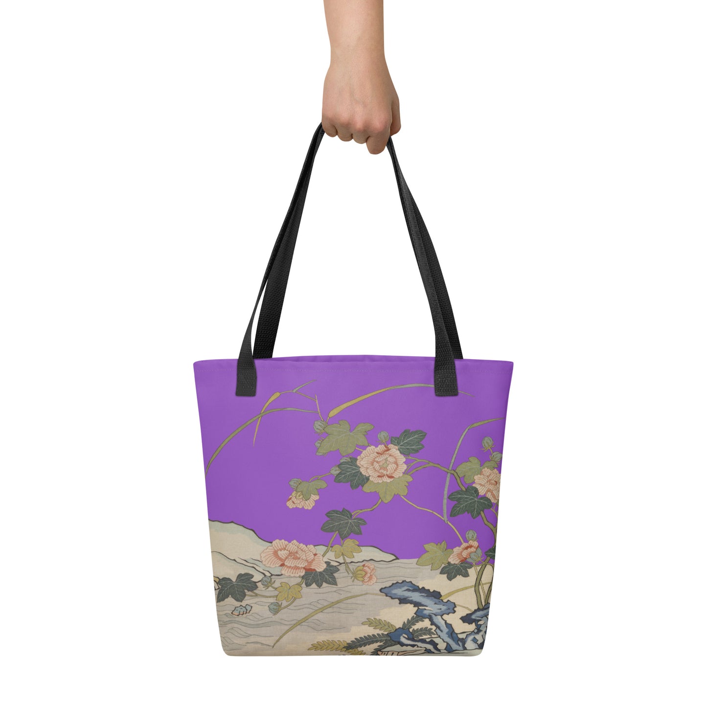 刻丝花卉|芙蓉傍水|手提袋(托特包)|紫色