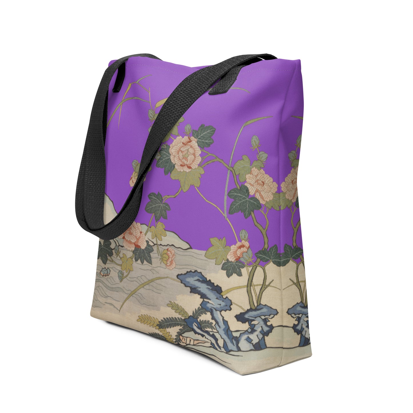 刻丝花卉|芙蓉傍水|手提袋(托特包)|紫色