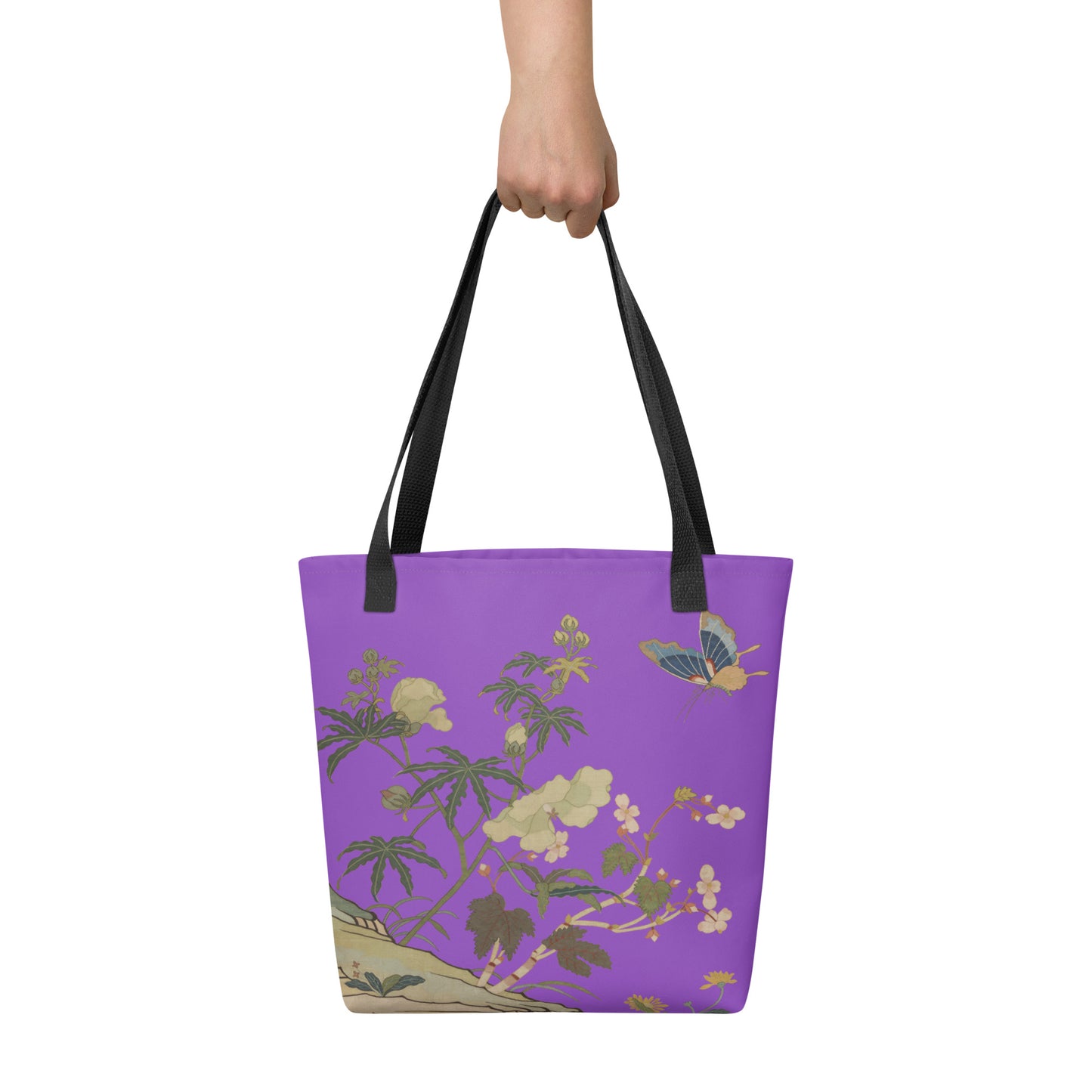 刻丝花卉|秋葵海棠|手提袋(托特包)|紫色