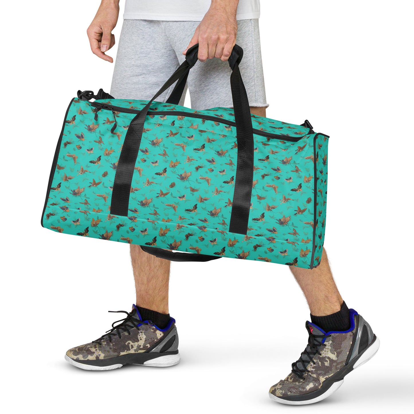 Butterfly dancing｜Duffle bag｜Turquoise