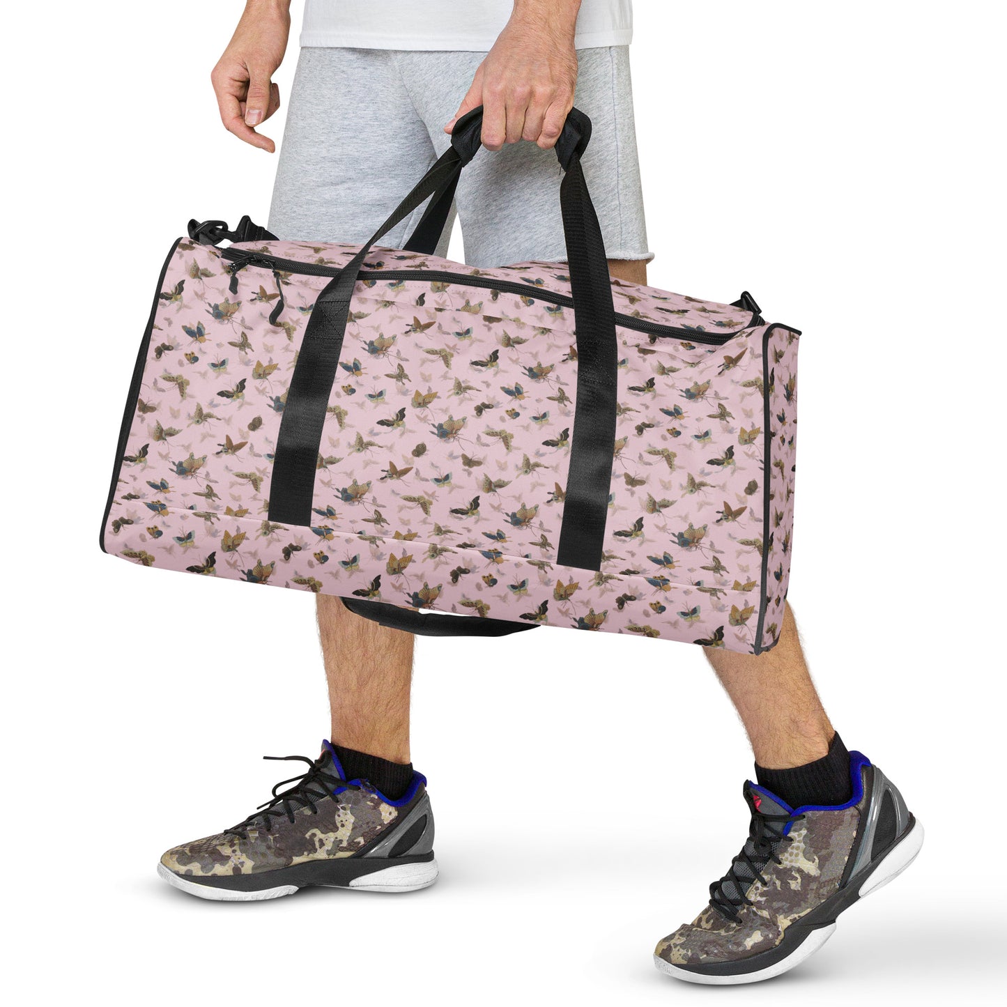 Butterfly dancing｜Duffle bag｜Pale pinkish gray