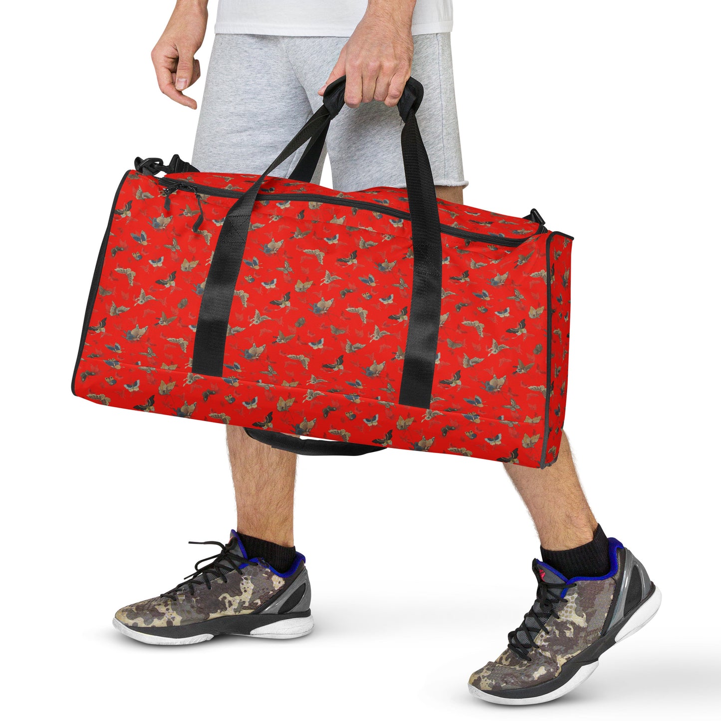 Butterfly dancing｜Duffle bag｜Garnet red