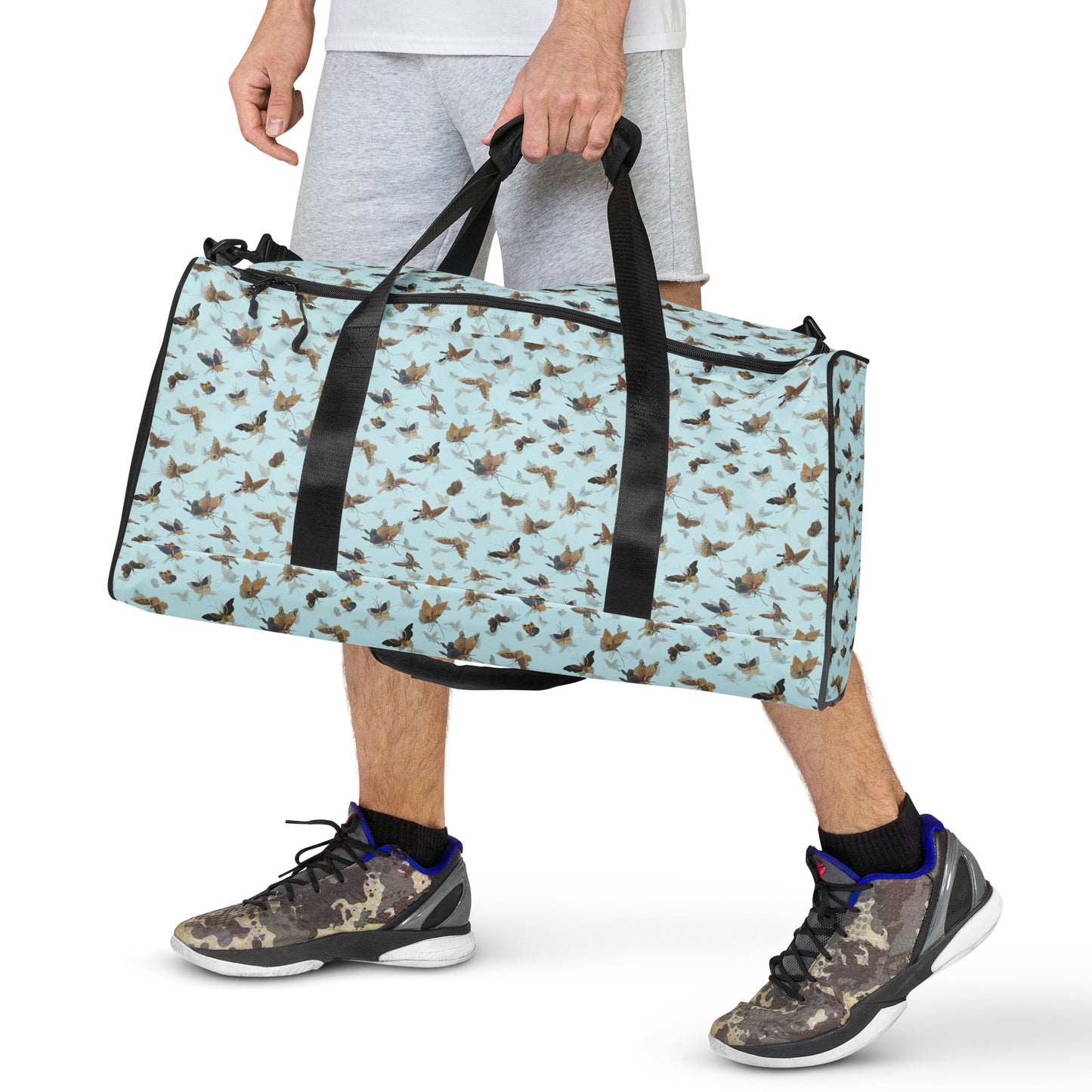 Butterfly dancing｜Duffle bag｜Aqua blue