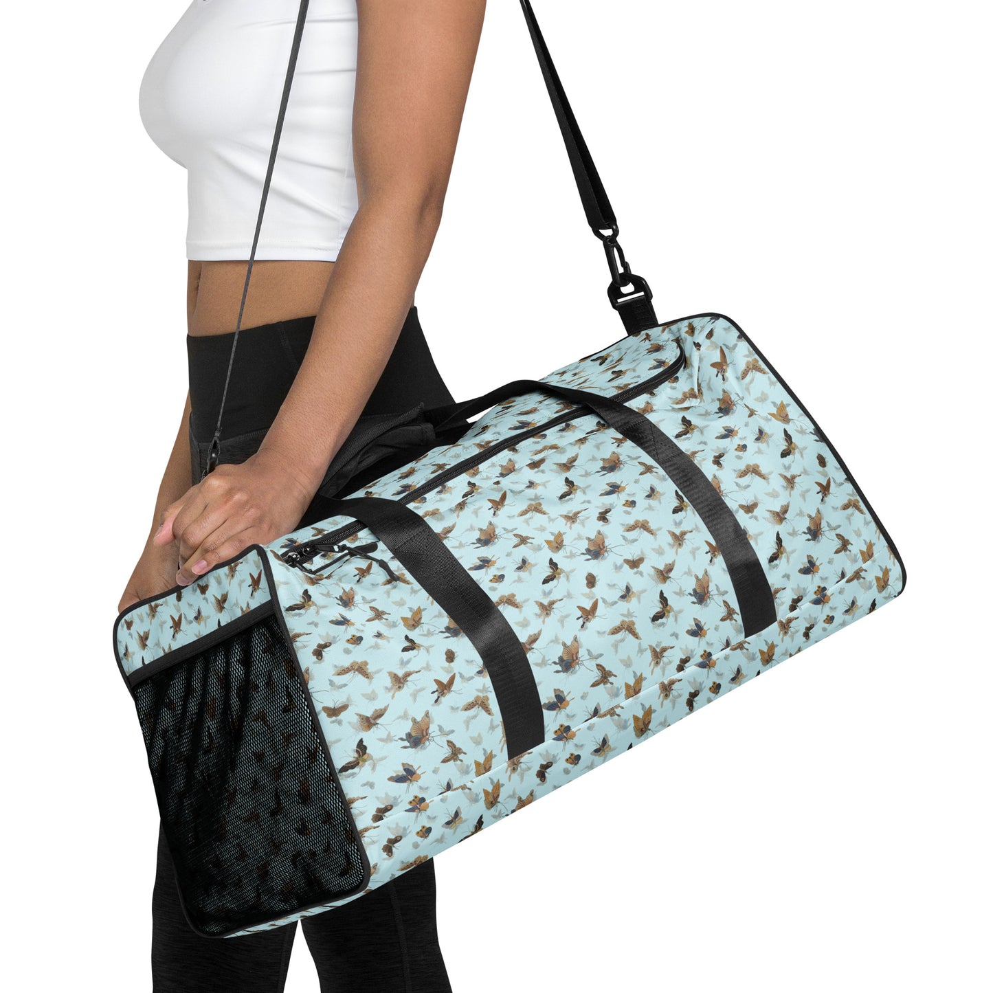 Butterfly dancing｜Duffle bag｜Aqua blue